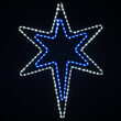 32" Bethlehem Star With A Blue Center, Blue and White Lights 