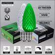 C9 Cool White / Green OptiCore Commercial LED Christmas Lights, 50 Lights, 50'