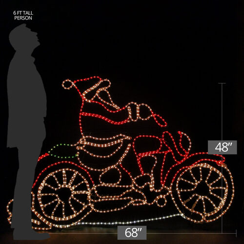 48" Santa on Motorcycle with Controller 