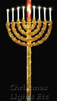 8' X 4' Menorah, Direct Mount, Amber and Clear Lamps