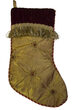 Gold Stocking with Beads and Velvet Trim