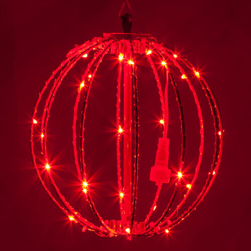 8" Red LED Fairy Light Ball, Fold Flat Red Frame