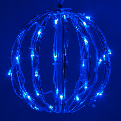 8" Blue LED Light Ball, Fold Flat Blue Frame