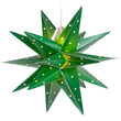 17" Green Aurora Superstar TM Moravian Star Light, Fold-Flat, LED Lights, Outdoor Rated
