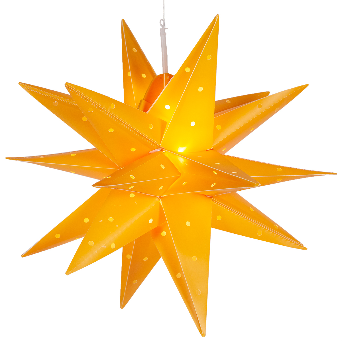 Yellow Aurora Superstar TM Moravian Star Light, Fold-Flat, LED