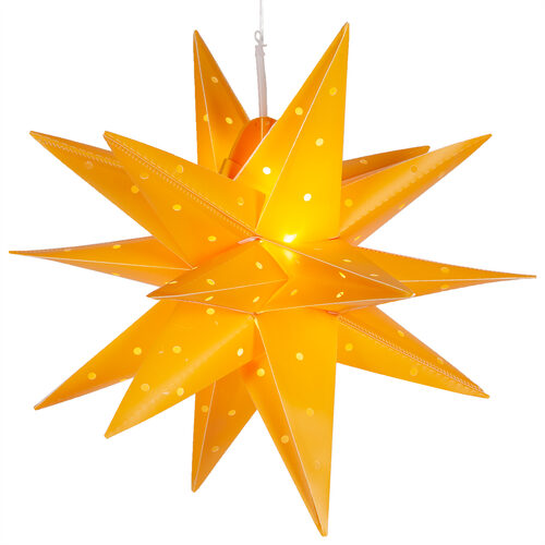 17" Yellow Aurora Superstar TM Folding Star Light, Fold-Flat, LED Lights, Outdoor Rated