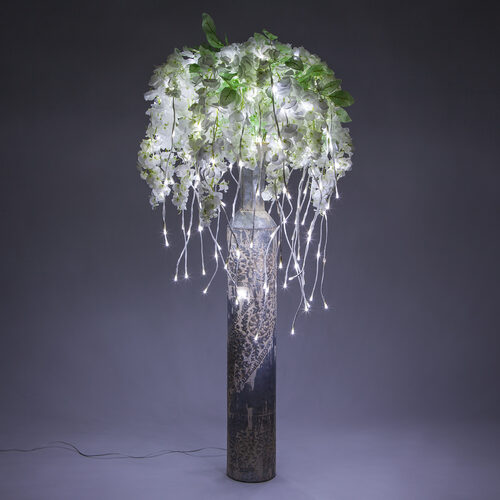 48" White Lighted Willow Falling Branches, Cool White LED