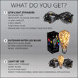 Warm White LEDimagine TM Patio String Light Set with ST64 Fairy Light Bulbs on Black Wire with Drops 