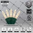 4' x 6' Warm White M5 LED Christmas Net Lights, 100 Lights on Green Wire