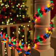 9' Garland Lights, 300 Multicolored Lamps, Green Wire