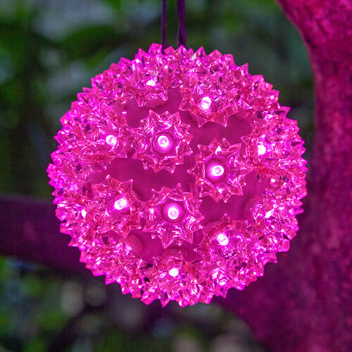 6" Pink LED Starlight Sphere, 70 Lights