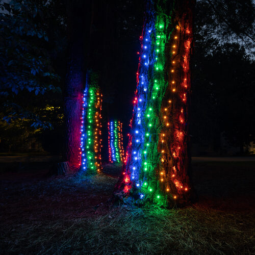 2' x 6' Multicolor 5mm LED Christmas Trunk Wrap Lights, 100 Lights on Brown Wire