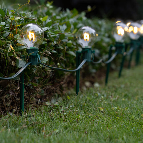 G50 Warm White FlexFilament Shatterproof Garden LED Pathway Lights, 25 Lights, 7.5 Inch Stakes, 25'
