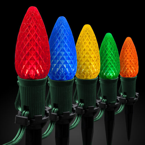 C9 Multicolor OptiCore Christmas LED Pathway Lights, 25 Lights, 4.5 Inch Stakes, 25'