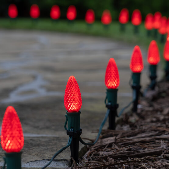 Christmas Pathway Lights - C9 Red Opticore Christmas LED Pathway Lights ...