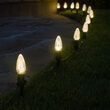 C9 Warm White OptiCore Christmas LED Pathway Lights, 25 Lights, 4.5 Inch Stakes, 25'