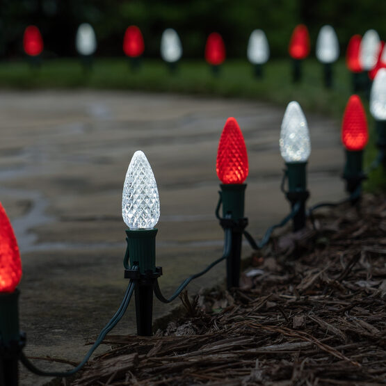 Christmas Pathway Lights - C9 Cool White / Red Opticore Christmas LED ...