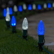 C9 Blue / Cool White OptiCore Christmas LED Pathway Lights, 50 Lights, 4.5 Inch Stakes, 50'