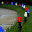 C7 Red / White / Blue OptiCore Patriotic LED Pathway Lights, 75 Lights, 4.5 Inch Stakes, 75'