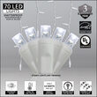 70 Cool White 5mm LED Icicle Lights on White Wire