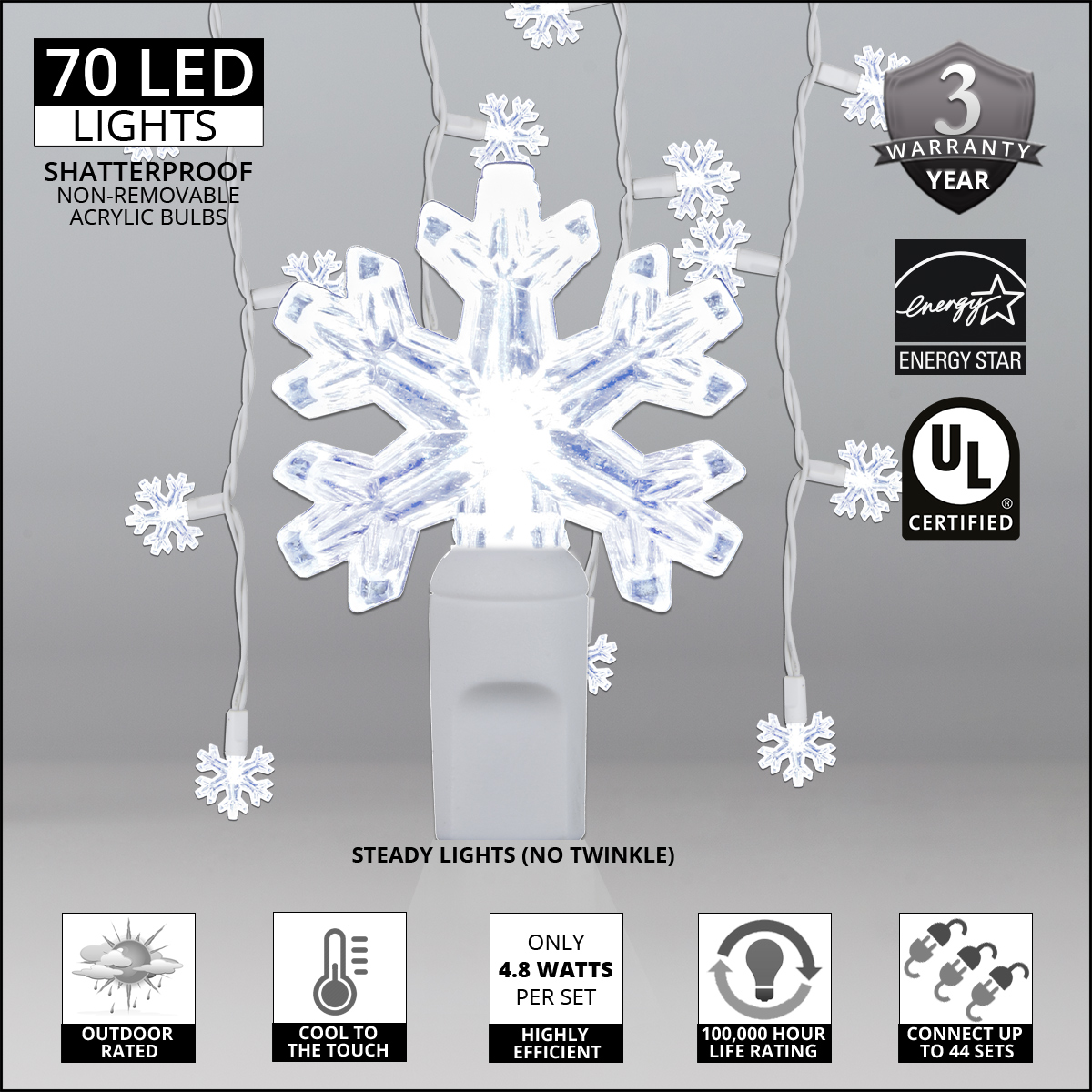 ge led icicle lights cool white