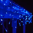 70 Blue M5 LED Icicle Lights on White Wire