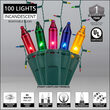 100 Multicolor Mini Icicle Lights on Green Wire
