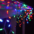 70 Multicolor M5 LED Icicle Lights on White Wire