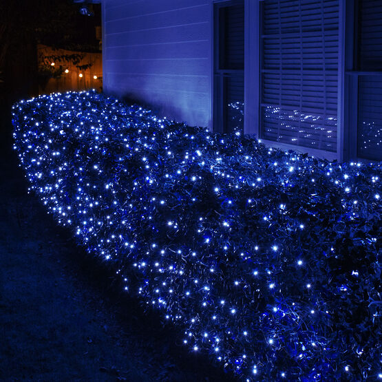 Blue 5mm LED Christmas Net Lights on Green Wire Wintergreen Corporation Wintergreen Corporation