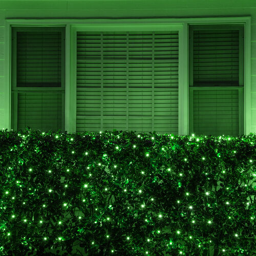 4' x 6' Green 5mm LED Christmas Net Lights, 100 Lamps on Green Wire