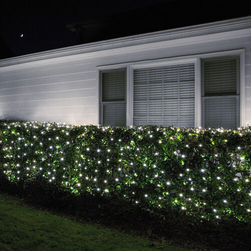 4' x 6' Cool White 5mm LED Christmas Net Lights, 100 Lights on Green Wire