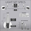 C9 Cool White Twinkle OptiCore Commercial LED Christmas Lights, 25 Lights, 25'