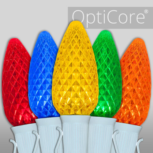 C9 Multicolor OptiCore Commercial LED Christmas Lights, 25 Lights, 25'