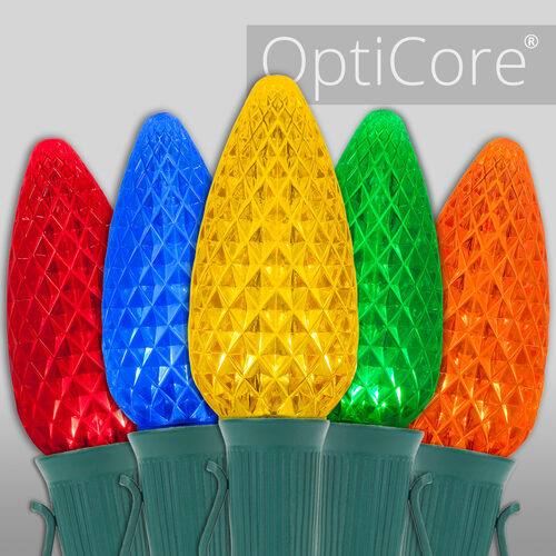 C9 Multicolor OptiCore Commercial LED Christmas Lights, 25 Lights, 25'