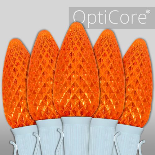 C9 Amber OptiCore Commercial LED Lights, 50 Lights, 50'