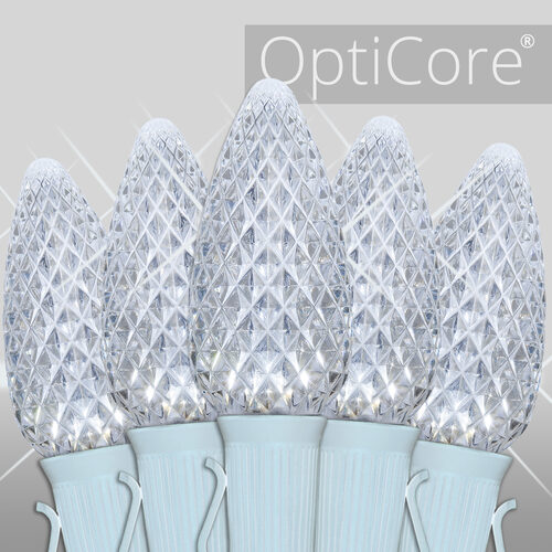 Christmas Lights C9 Cool White Opticore Twinkle Commercial LED
