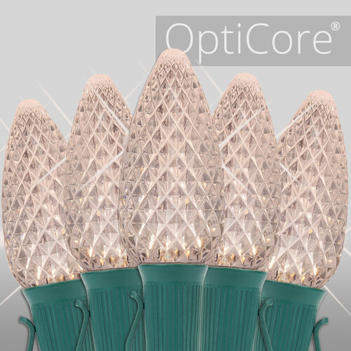 Christmas Lights C9 Warm White Opticore Twinkle Commercial LED Christmas Lights Wintergreen
