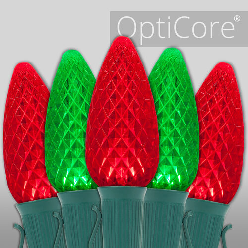 Christmas Lights C9 Green / Red Opticore Commercial LED Christmas Lights Wintergreen Corporation