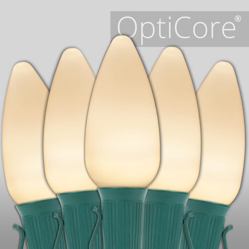 Christmas Lights C9 Warm White Smooth Opticore Commercial LED Christmas Lights Wintergreen