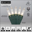 20 Clear Craft Lights, Green Wire, 4" Spacing