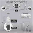 C7 Cool White OptiCore Commercial LED Christmas Lights, 25 Lights, 25'