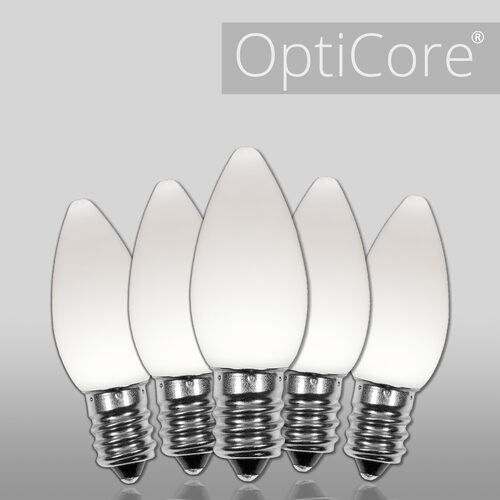 C7 Opaque Cool White OptiCore LED Bulbs