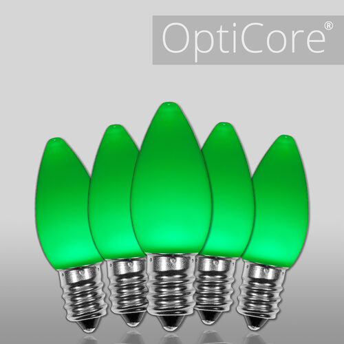 C7 Opaque Green OptiCore LED Bulbs