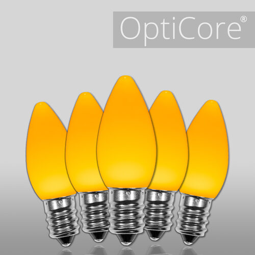 C7 Opaque Gold OptiCore LED Bulbs