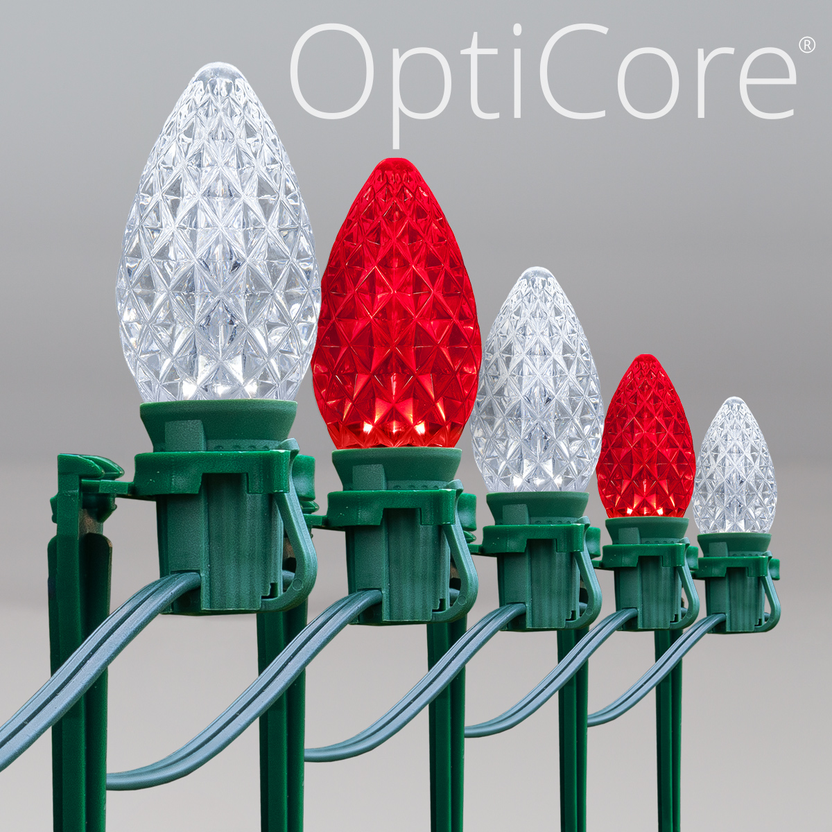 C7 Red Cool White Opticore Christmas LED Pathway Lights