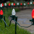 C7 Cool White / Red OptiCore Christmas LED Pathway Lights, 100 Lights, 7.5 Inch Stakes, 100'