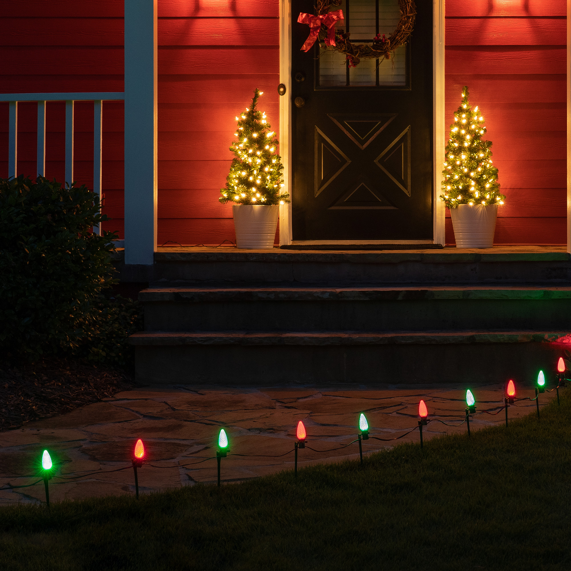 Christmas Pathway Lights C7 Red Green Opticore Christmas LED