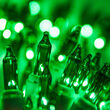 100 Green Mini Lights, White Wire, 2.5" Spacing