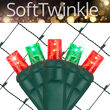 4' x 6' Red, Green SoftTwinkle 5mm LED Christmas Net Lights, 70 Lights on Green Wire