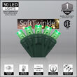 50 5mm Green SoftTwinkle TM LED Christmas Lights, Green Wire, 4" Spacing